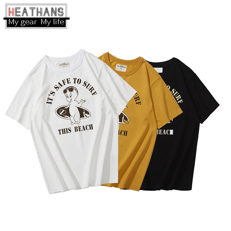 

Парные футболки в японском стиле Харадзюку, американская Ретро футболка с коротким рукавом, мужская и женская хлопковая футболка, мужской д...