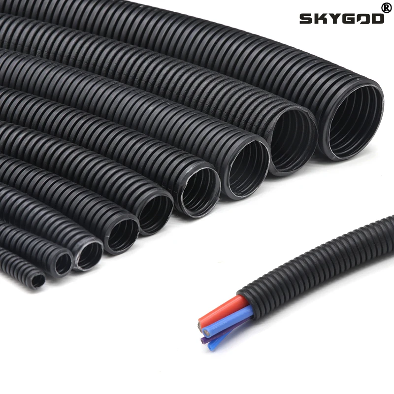 

1/5/10M 7.5mm-34.5mm PP Insulated Corrugated Pipe Wire Hose Threading Hose Plastic Corrugated Pipe Protective Sleeve