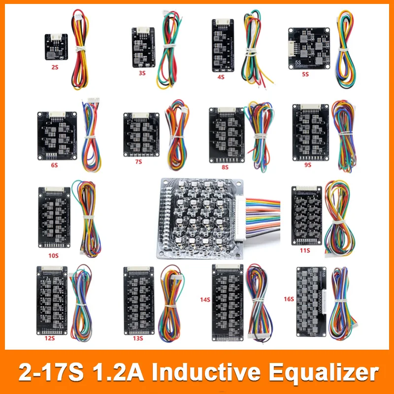 

Inductive Equalizer Module with 1.2A Active Current 2S to 17S Li-Ion Lifepo4 Lithium Battery Active Balancer Energy Transfer BMS