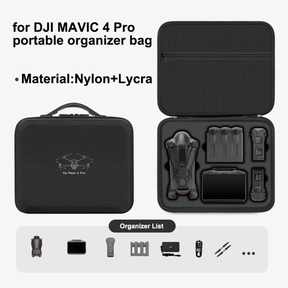 Фото Чехол для DJI Mavic 4 Pro, портативная сумка для хранения для DJI Mavic 4 Pro Fly More Combo, чехол для пульта дистанционного управления с поддержкой RC 2 RC Pro2 №3