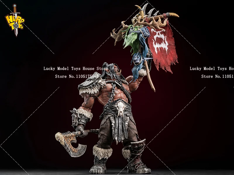 Фото Hero Toys Tribal Fighter 1/10 Black Skin Orc Warrior Chief Фигурка Нежная платформа Голова Комплект Орнамент 7-дюймовая модель солдата №2
