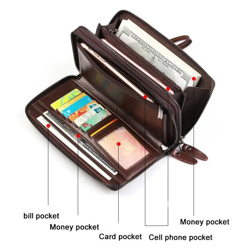 WEIXIE деловые элитные брендовые кожаные кошельки мужские длинные дизайнерские на