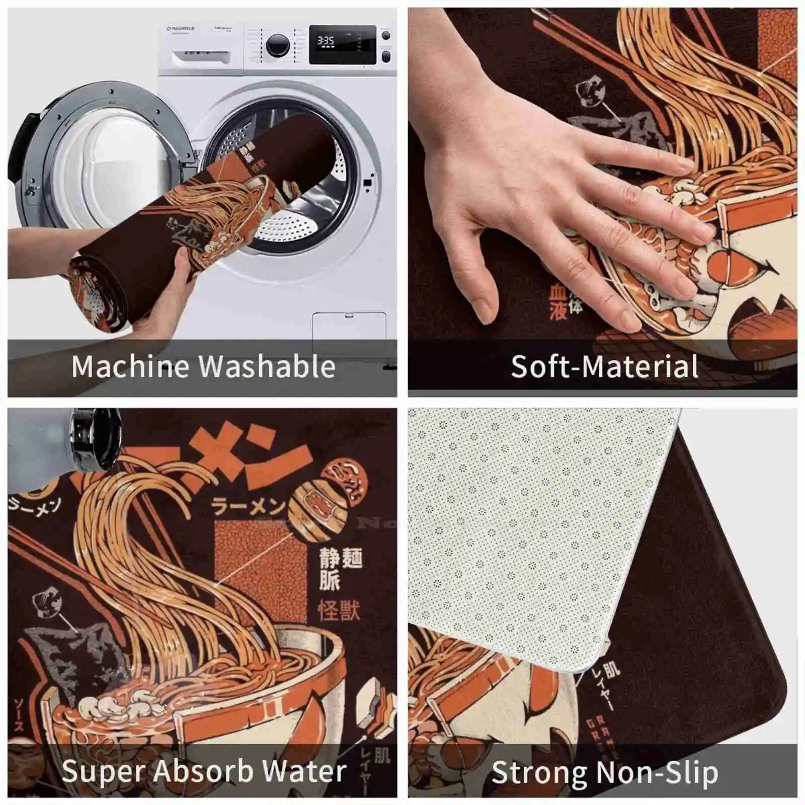 Отличные рамен из черного рентгена! Мягкий автомобильный домашний коврик