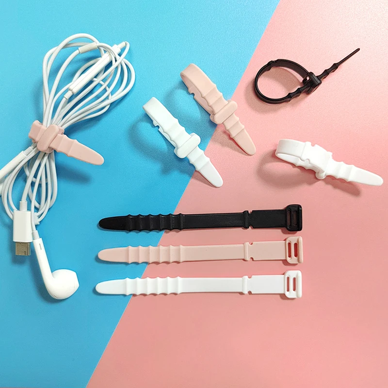 

5PCS Soft Silicone Cable Winder Clip Cable Organizer Wire Mouse Cord Line Cable Protector Earphone USB Cable Wire Tie Holder