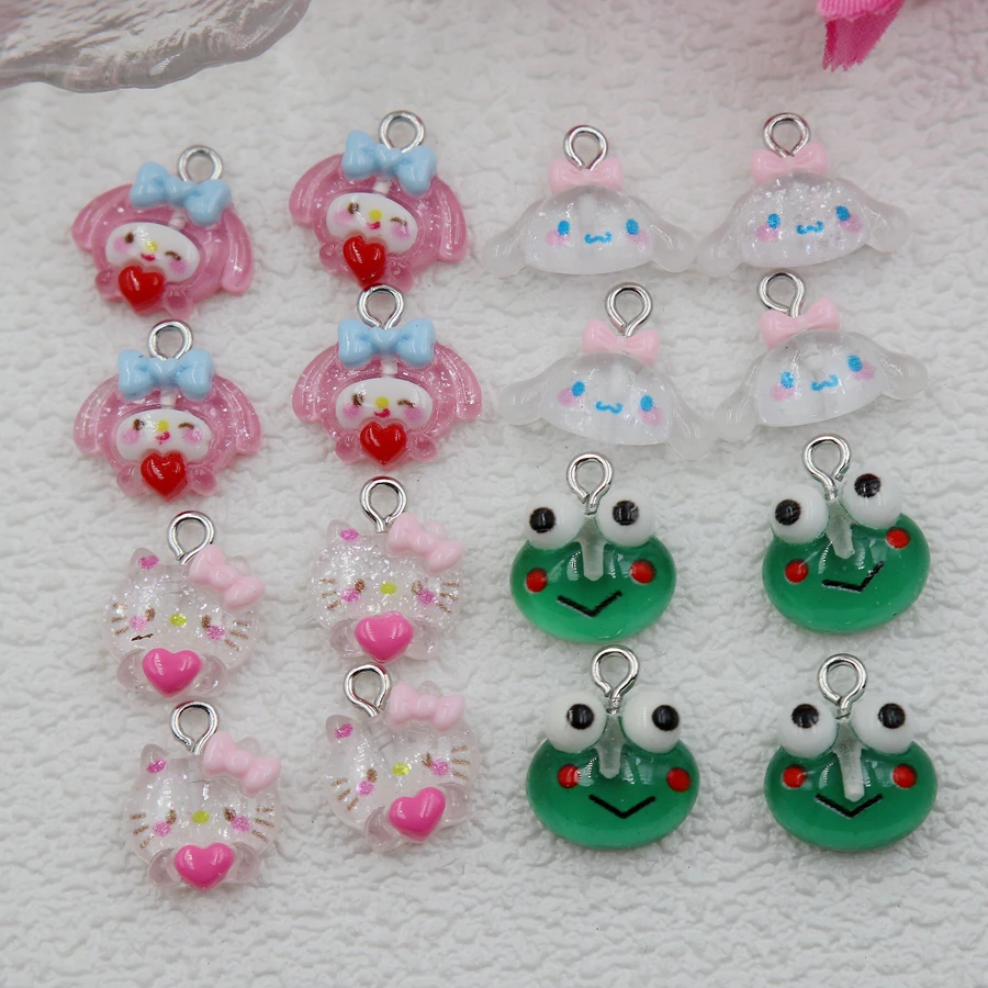 Мини-кавайный мультяшный кулон из смолы с изображением животных котенок кошка