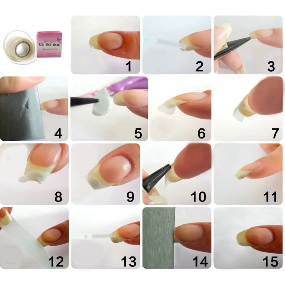 1 Roll Repair Nail Fiberglass Silk UV Gel Building Fiber French Manicure Tools Nail Forms Extension Tips Adhesive Stickers images - 6