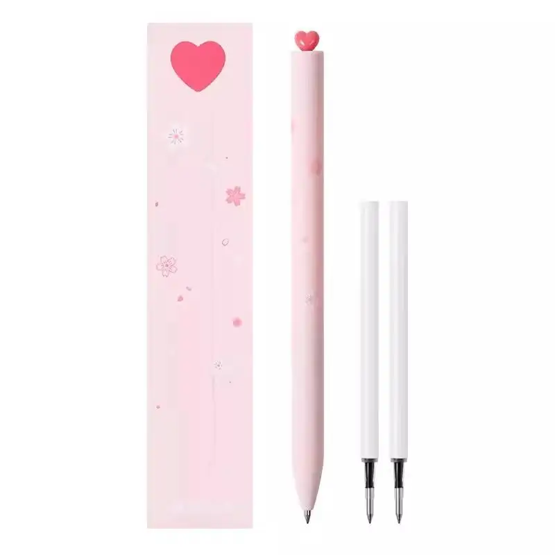 

Гелевые ручки KACO FIRST Kawaii, милая гелевая ручка в форме сердца, черный стержень для быстрого высыхания, гладкие канцелярские принадлежности для письма