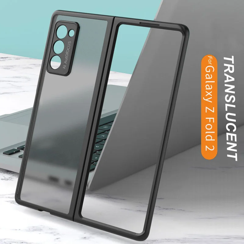 

Чехол для Samsung Galaxy Z, складывающаяся задняя крышка для телефона, матовый полупрозрачный чехол из ТПУ, жесткая прозрачная задняя крышка для ...
