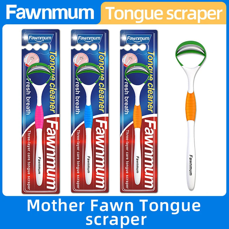 

Fawnmum Tongue Scraper Non-slip Handle Tongue Brush Oral Hygiene Dental Care Single Oral Care Keep Fresh Breath Tongue Cleaners