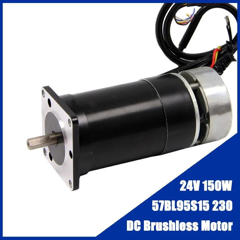 

Бесщеточный двигатель постоянного тока 57BL95S15 230TF9B Hall 24 В 150 Вт с тормозным тормозом, высокоскоростной двигатель