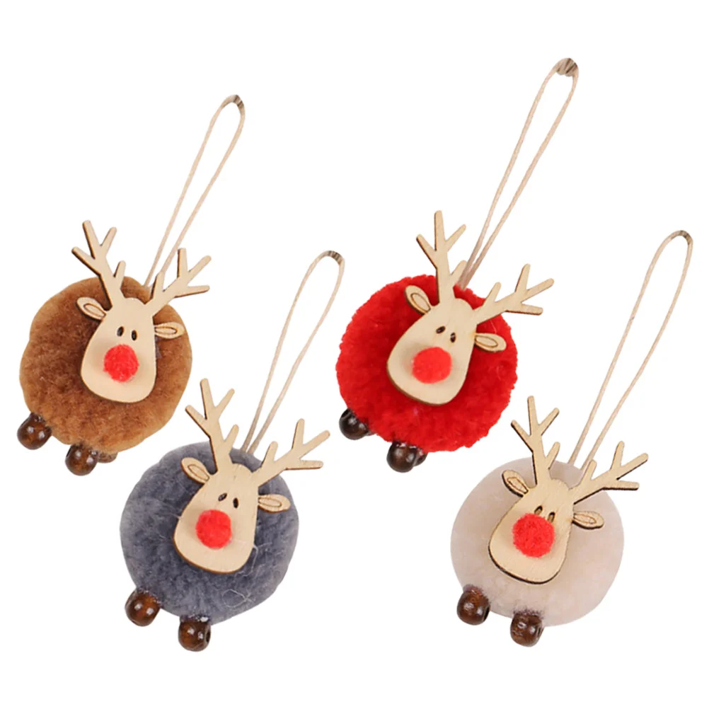 

4pcs Lovely Deer Christmas Tree Hanging Decoration Lovely Xmas Themed Hanging Ornament Party Favor