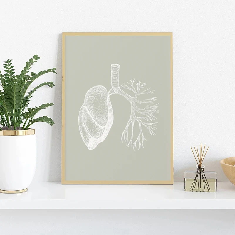 Абстрактная картина на холсте мозг сердце лёгкие