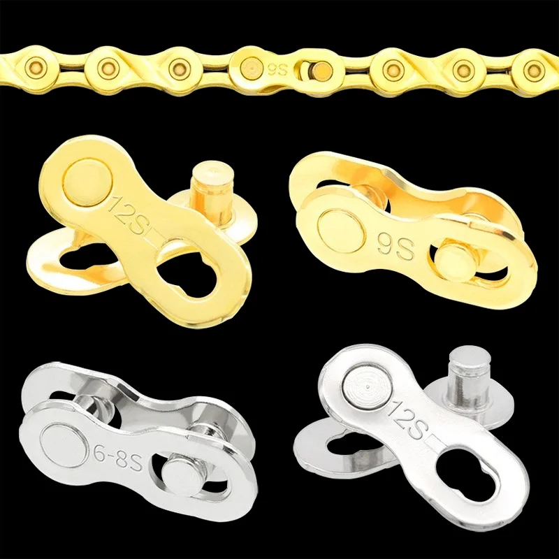 

Bicycle Chain Connector Lock Quick Link Road Bike Buckle Joint Buckle Master Cycling Parts Gold 6/7/8/9/10/11/12 Speed