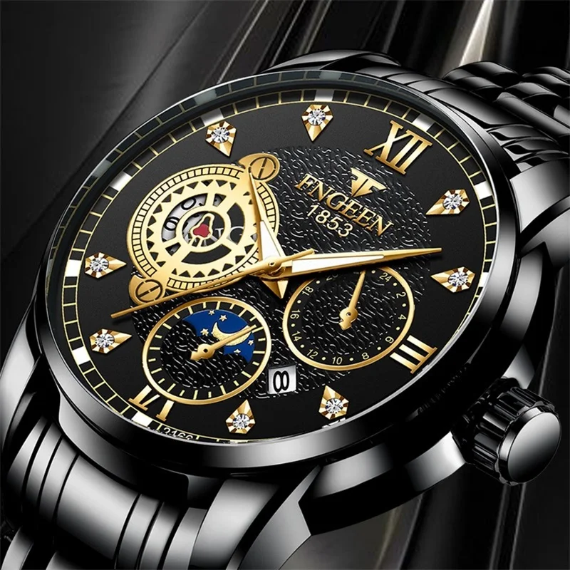 

2022 new men's sports quartz watch casual outdoor watch stainless steel watch waterproof luminous men's watch Relógio masculino