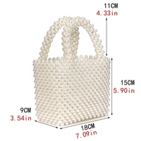 handmade pearl bag women 2022 new korean party retro acryli hollow hand beaded basket box luxury brand dinner bag wholesale