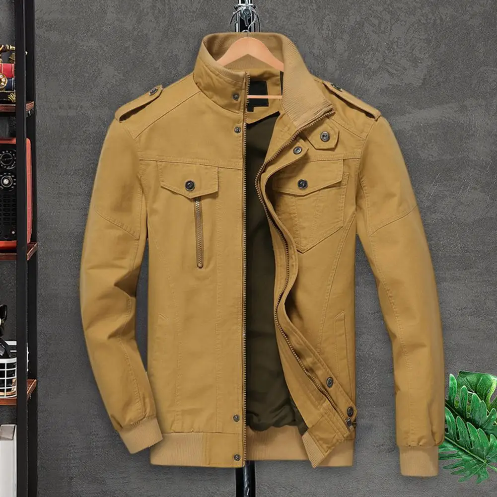 

Jacket Coat Long Sleeves Male All Match Thin Zipper Outerwear Men Coat Streetwear