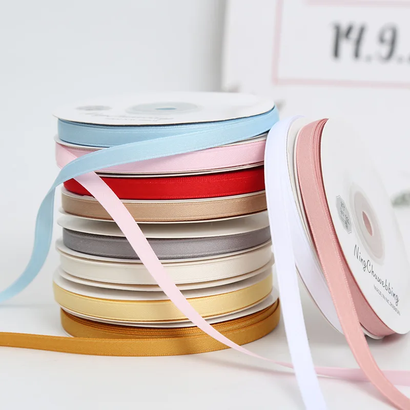 

0.9cm wide (15 m/roll) polyester cotton Ribbon clothing accessories webbing diy handmade gift bouquet packaging decoration