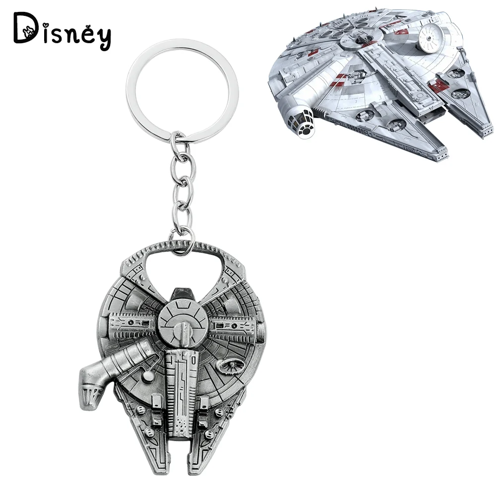 

Disney Star Wars Millennium Falcon Pendant Keychain Spacecraft Bottle Opener Keyring Backpack Decoration Car Key Holder Jewelry