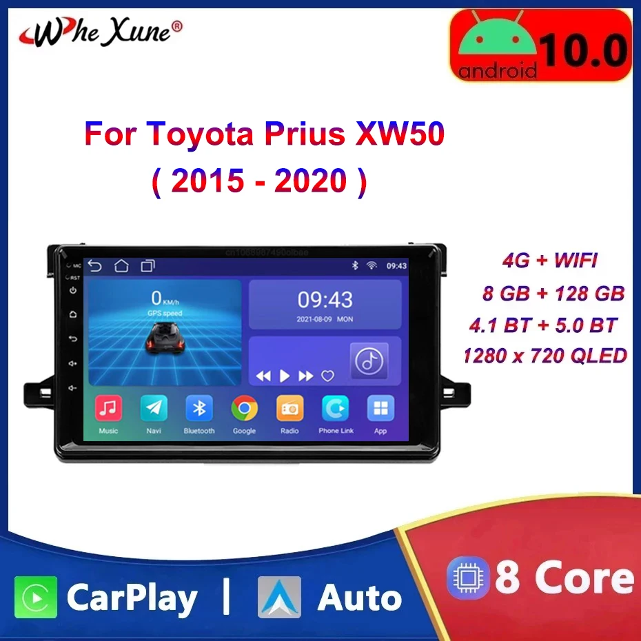 

Car Radio Multimedia Player Navigation GPS Auto Stereo Carplay Android 10 Touch Screen Receiver For Toyota Prius XW50 2015-2020