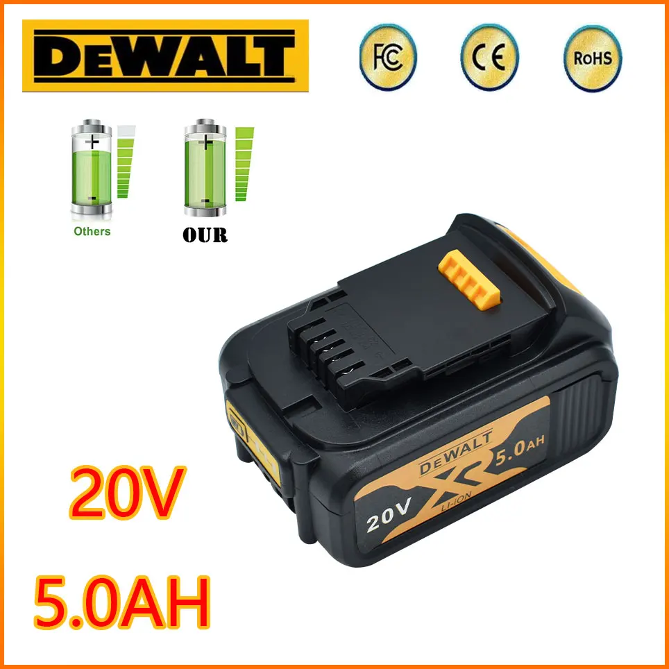 

Dewalt 5.0AH 6.0AH 8.0AH 18V 20v power tool battery for Dewalt DCB180 DCB181 DCB182 DCB201 DCB200 MAXXR power tool 18650 battery