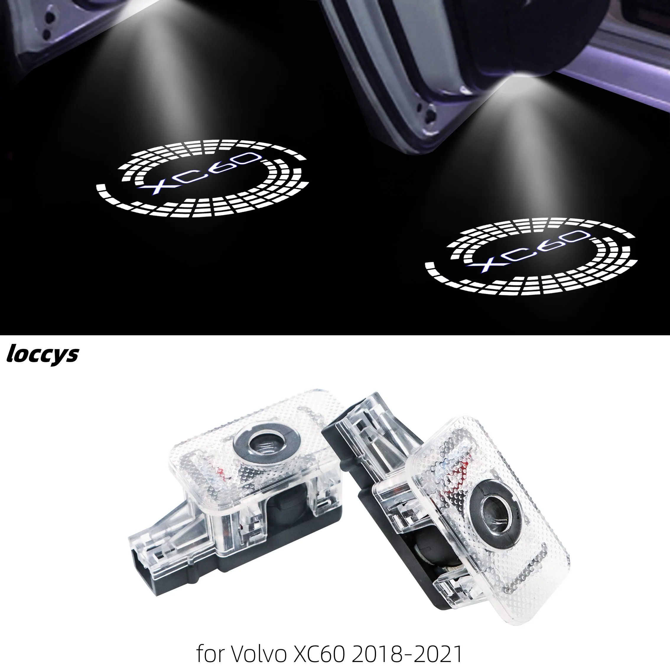 

For Volvo XC60 2018-2021 LED Car Door Welcome Lights Logo Projector Ghost Shadow Lamp Courtesy Light Auto Decorative Accessories