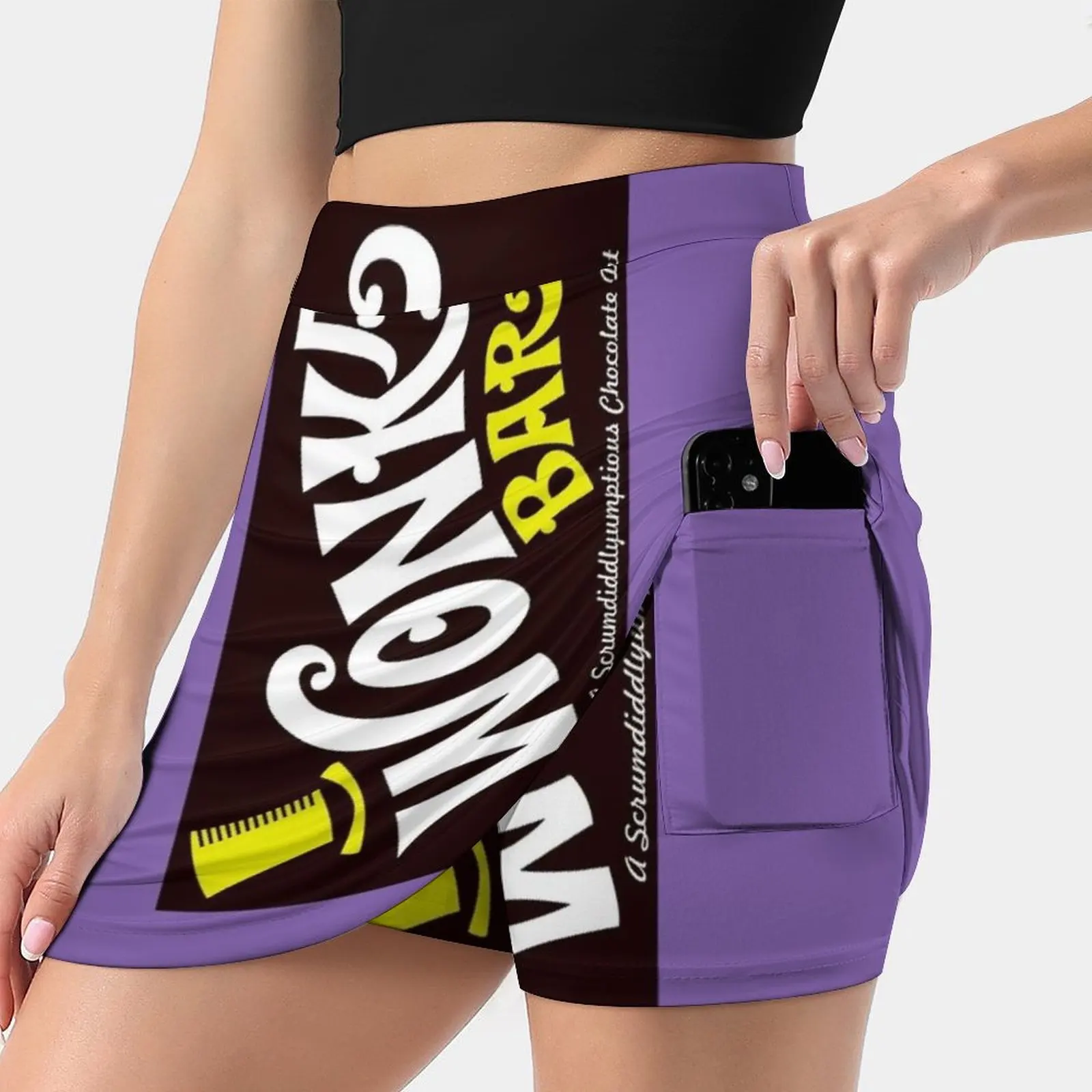

Willy с изображением шоколада Wonka Женская юбка, Спортивная юбка Skort с карманами, модная юбка в Корейском стиле, юбки 4Xl, фабрика по производству шоколадных изделий