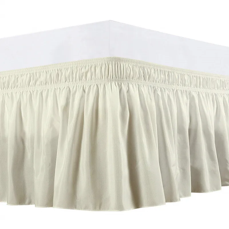 

Pure Color American Polyester Velvet Elastic Bed Skirt One-Piece Pleated Bedspread Dust Cover Without Face Bed Skirt
