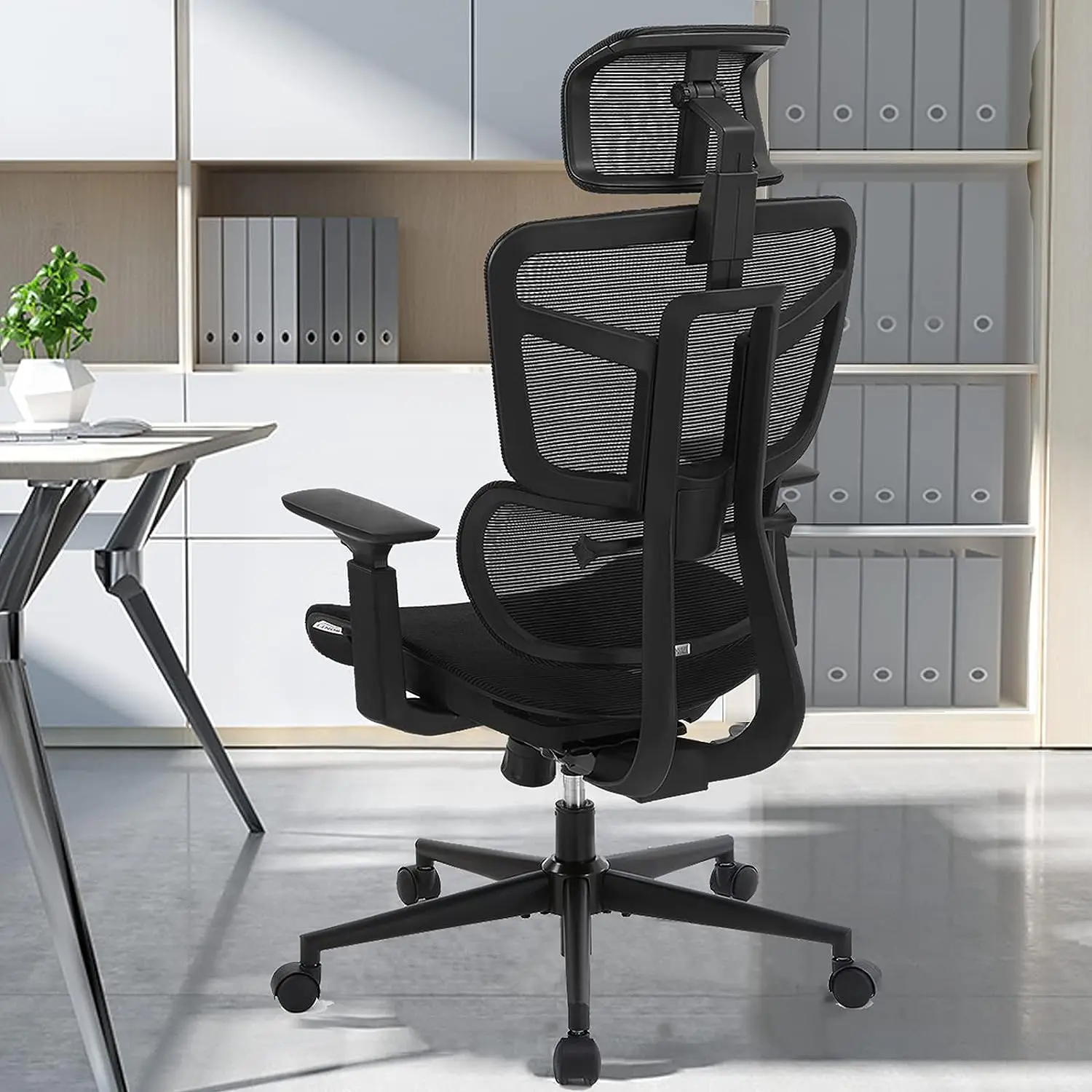

Mesh Office Chairs, High Back Desk Chair, 5-Year Warranty Executive Chair with Flip-up Armrest, 3D Lumbar Support Computer Chair