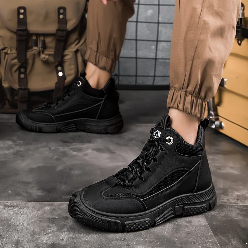 39-44# Men's Fashion Keep Warm High Ankles Hiking Shoes Camping Training Shoes Adult Youth Leisure Hiking Shoes