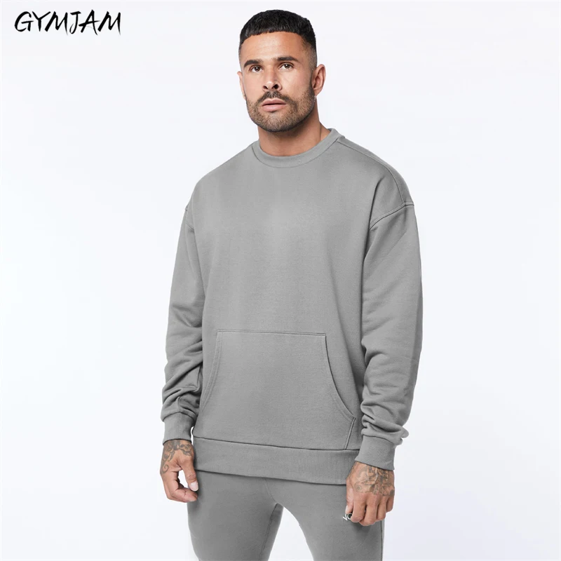 

Spring and Autumn New Pullover Sweater Cotton Solid Color Casual Round Neck Long Sleeve Top Jogger Fitness Exercise Sportswear