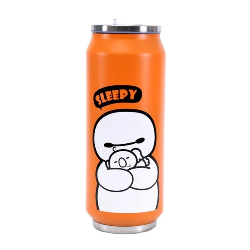 

Банки 500 мл, бутылки из нержавеющей стали, новая Двухстенная бутылка для воды с соломинкой, бутылка