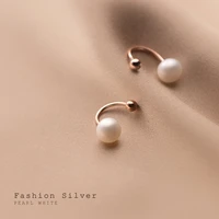 lovely cute korean natural pearl spiral bead stud earrings for women genuine 925 sterling silver chic daily wear 2022 new