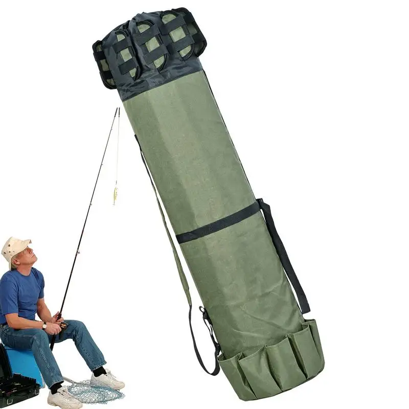 

Сумка-переноска для удочки, большая емкость для хранения удочки, Вмещает 5 удочек и катушек, вместительная сумка для рыболовных снастей, телескопическая удочка