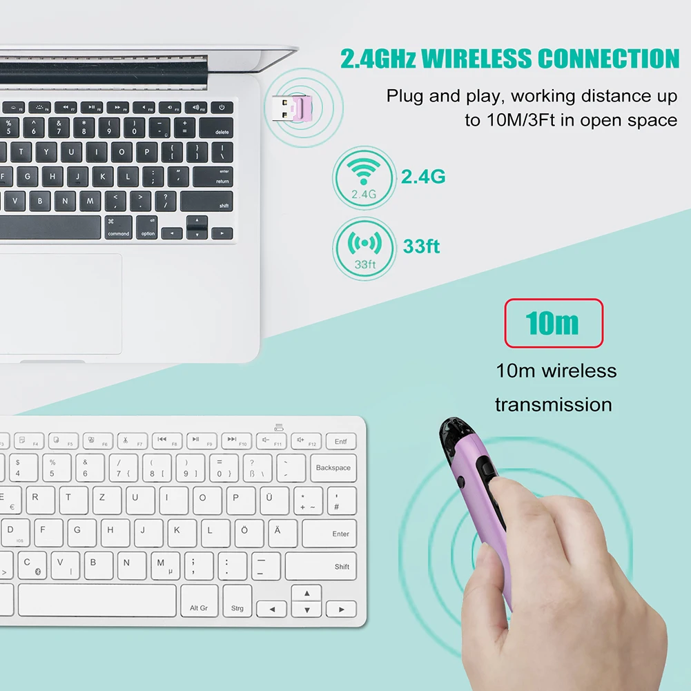 

2,4G USB перезаряжаемые оптические аксессуары Мини портативное рукописное письмо для ПК беспроводная ручка для мыши RGB подсветка с адаптером