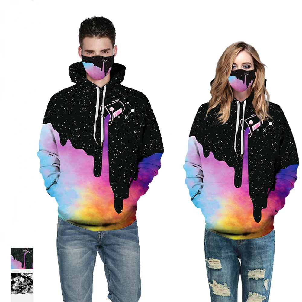 

Starry Smoke Ring Color Ink Men Hoodies 2022 Fashion Digital Printing Hoodie Sweater Couple Wear Baseball Uniform Women Pullover