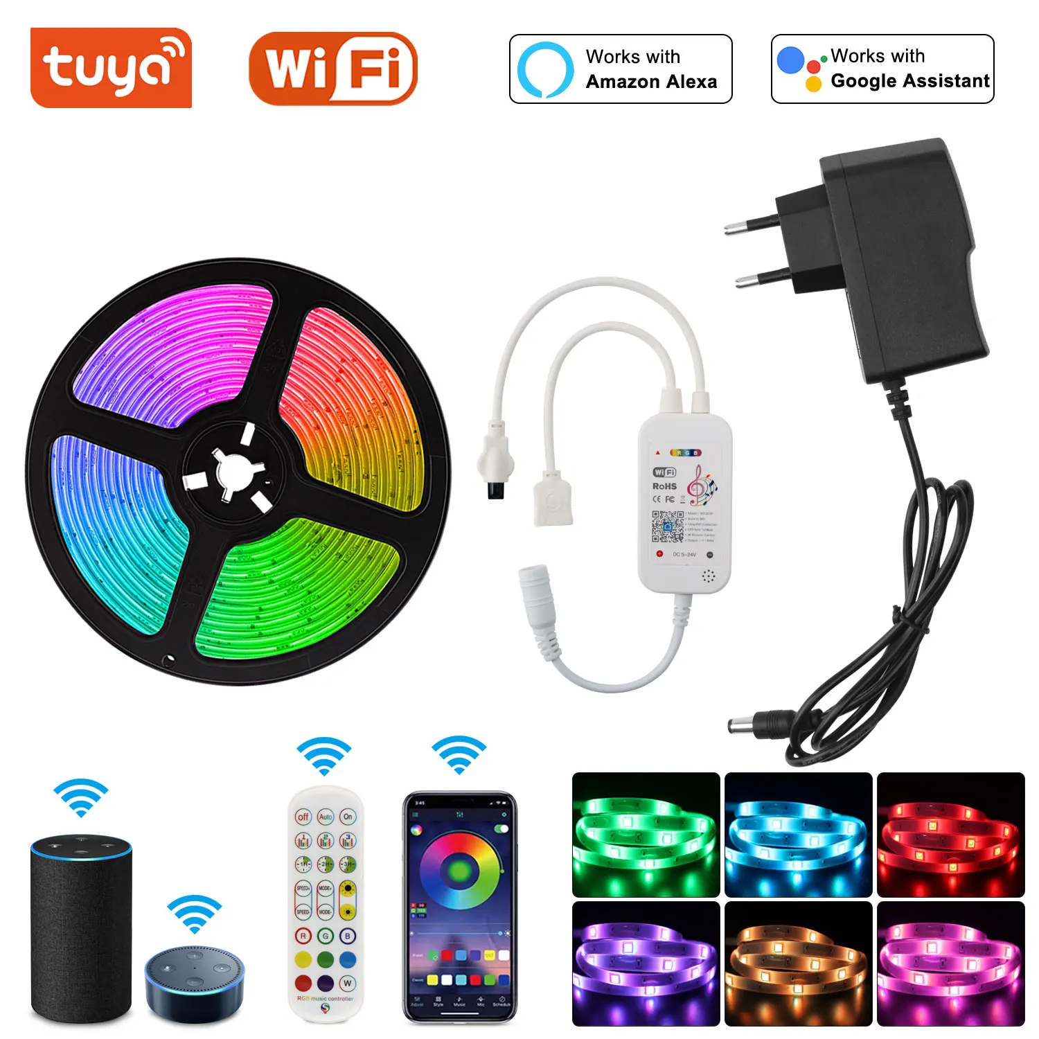 

Светодиодная лента с поддержкой Wi-Fi, 20 м, 15/10/5 м