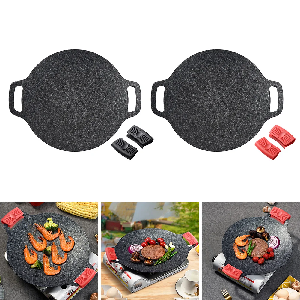 

Aluminum Alloy Medical Stone Frying Pan Outdoor Pancake Griddle Nonstick Barbecue Gril Cooking Pot Kitchen Cookware Utensils