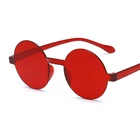 Очки солнцезащитные COOYOUNG в круглой оправе UV400 женские, с черными и красными линзами, в стиле ретро