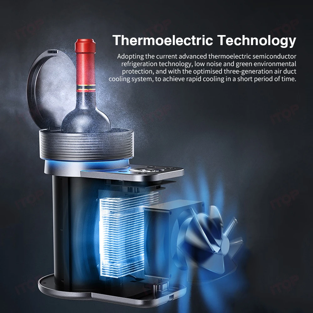 Фото ITOP WCO-01 Wine Chiller — умный винный охладитель, подходящий для большинства бутылок вина объемом 750 мл, 2-20 штук. ℃   Установка температуры №3