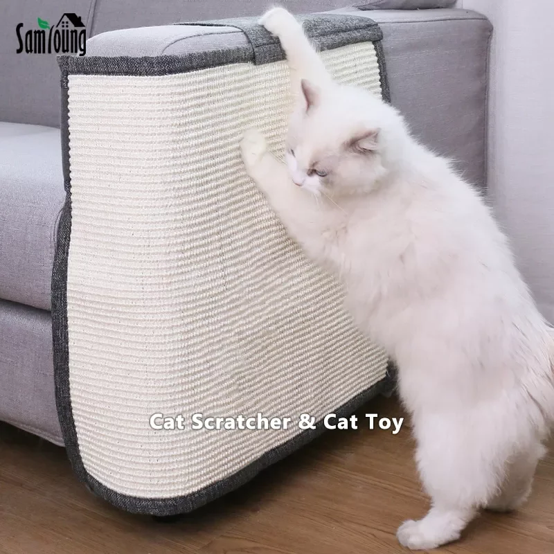 

Cat Scratcher For Sofa Protector Furniture Natural Sisal Scratching Post Pad Kitten Cat Toys Pad Gray Pet Supplies Fast Delivery