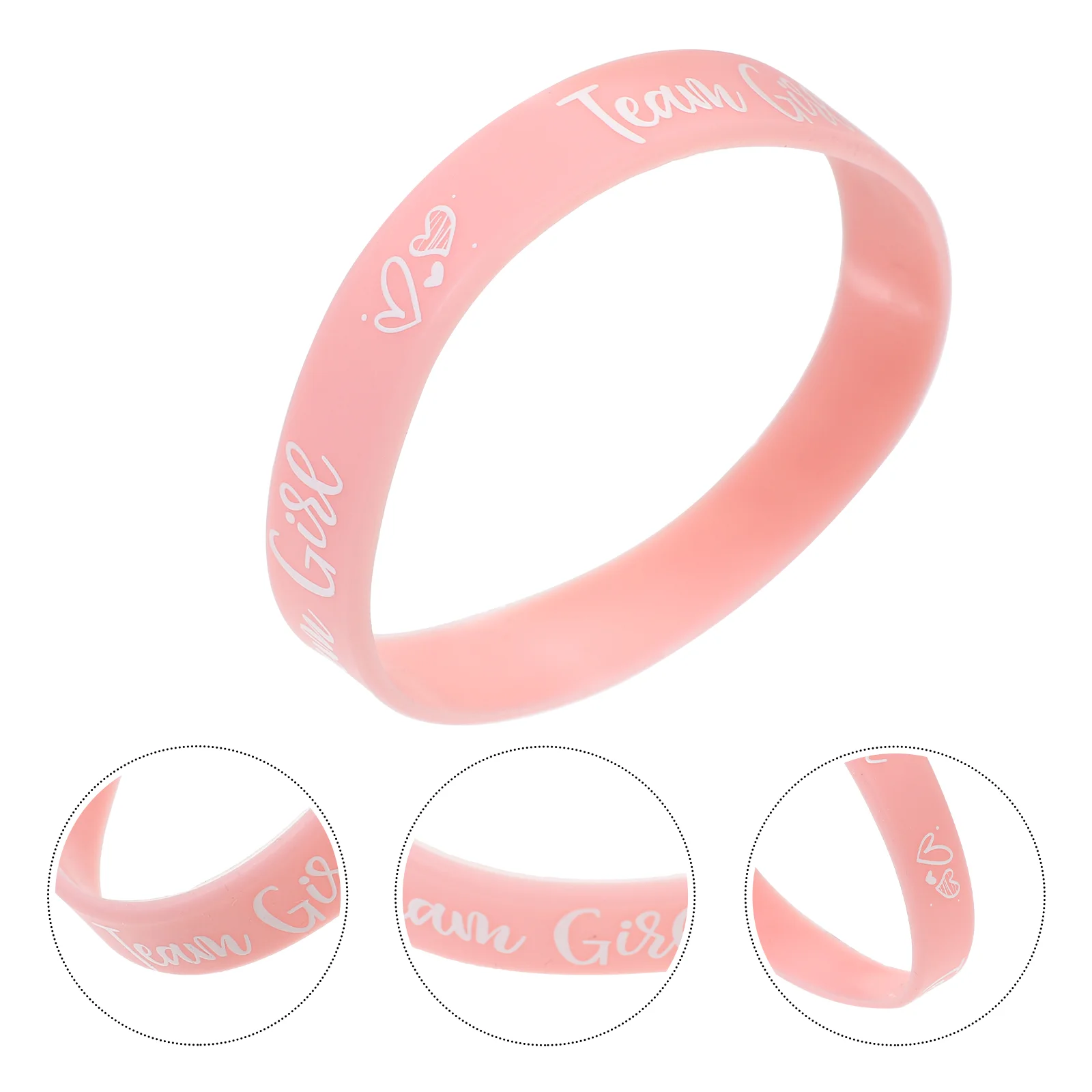 

12pcs Team Girl Wristbands Gender Reveal Bracelet Gender Reveal Party Baby Shower Silicone Wristbands