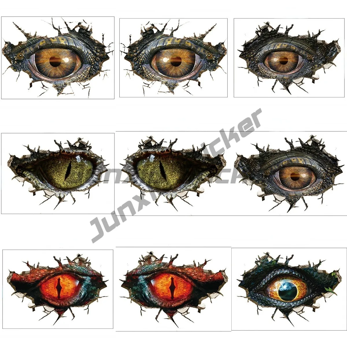 Автомобильная виниловая наклейка яркие крокодиловые глаза самоклеящаяся