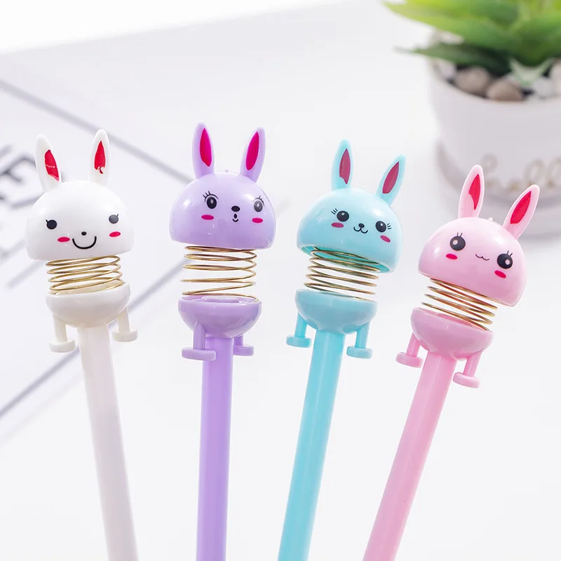 

1 Pcs Stationery Cartoon Cute Bobblehead Rabbit Pen Creative School Office Supplies Gel Pen Gift Rabbit