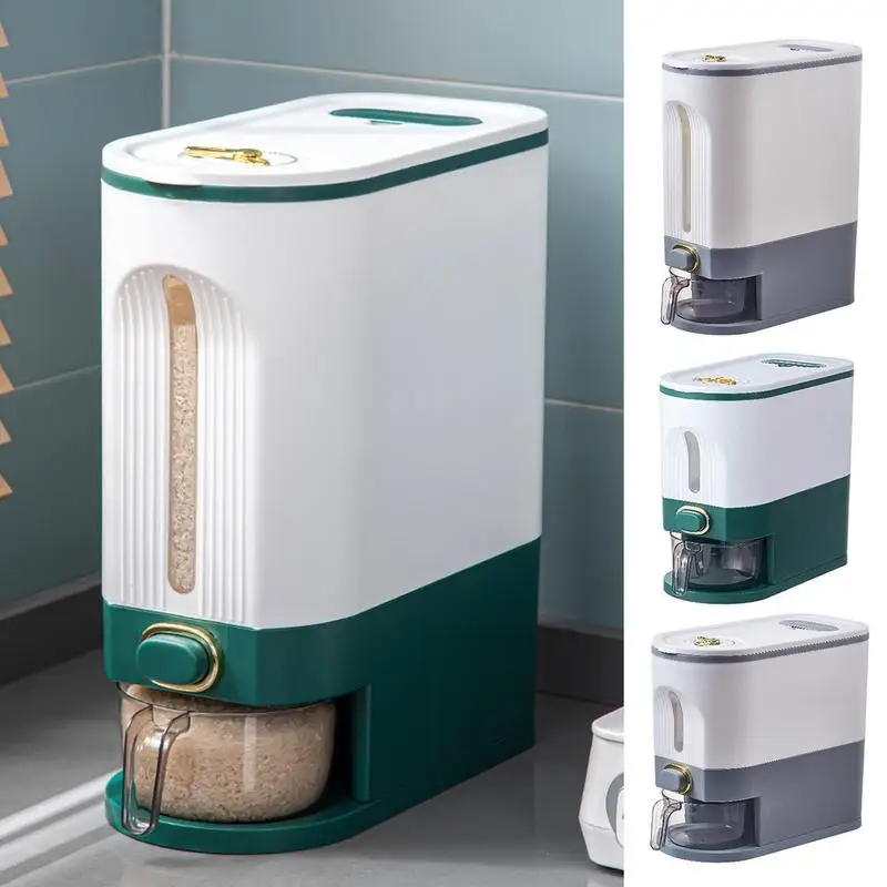 

Rice Dispenser Food Storage Container Rice Barrels Sealed Cereal Dispenser With Time Pointer Leakproof Rice Food Storage Bin