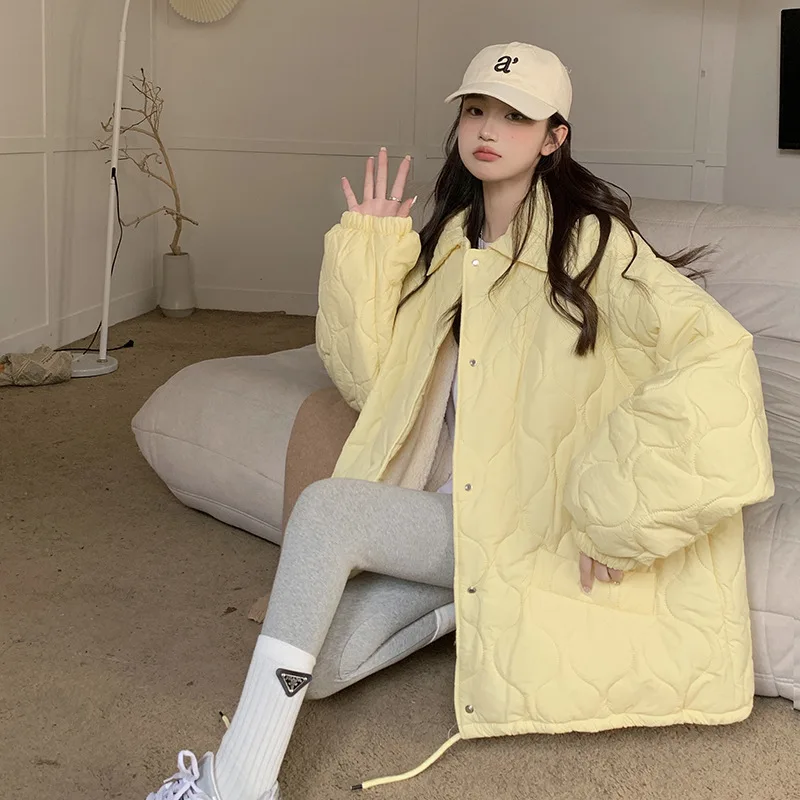 New Pinkycolor Coats Winter Coat for Women Fur Lined Coat Jackets Cotton-padded Jacket Oversize Warm Korean Fashion