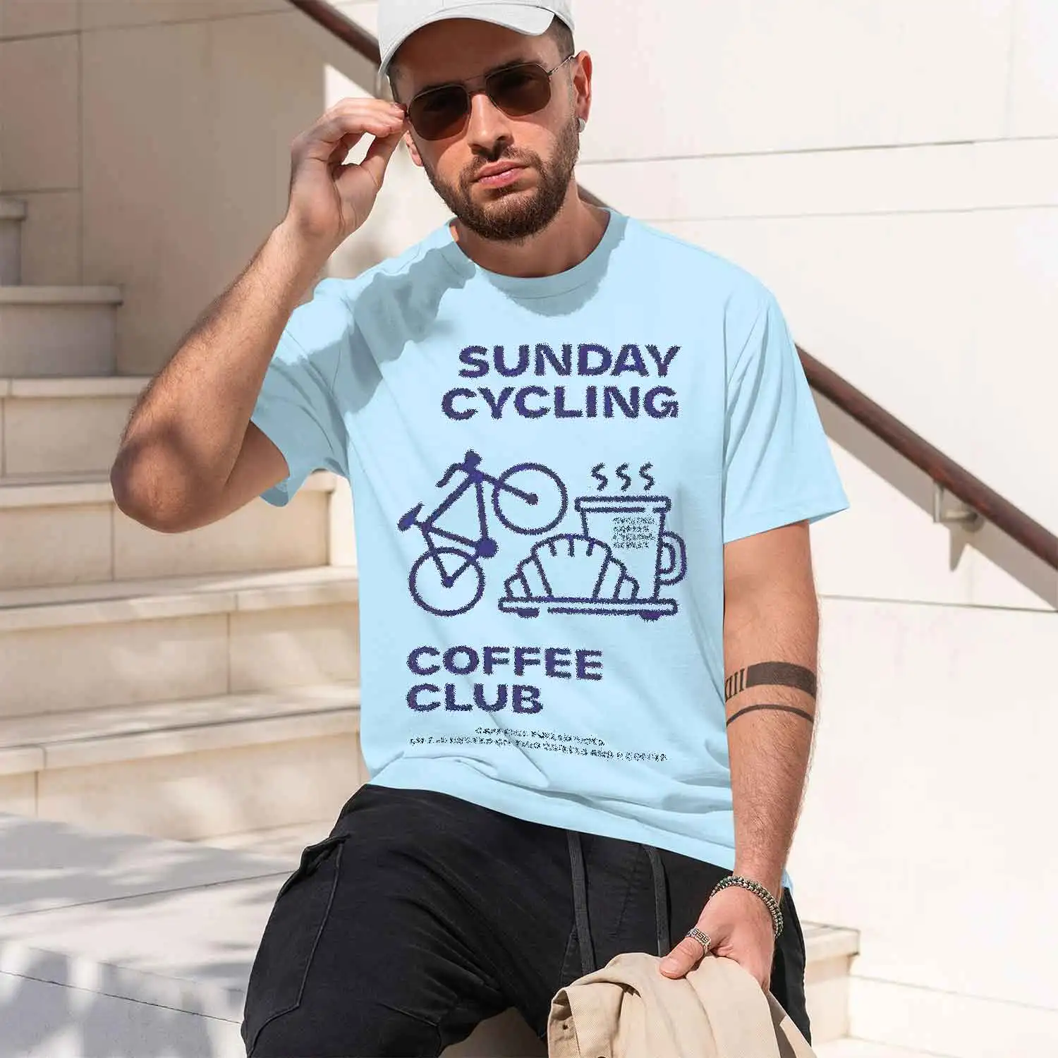 Фото Футболки унисекс Sunday Cycling Coffee Club Grh для мужчин и женщин, летние, высококачественные, дышащие, новая модель 2026 года, мужские короткие футболки №4