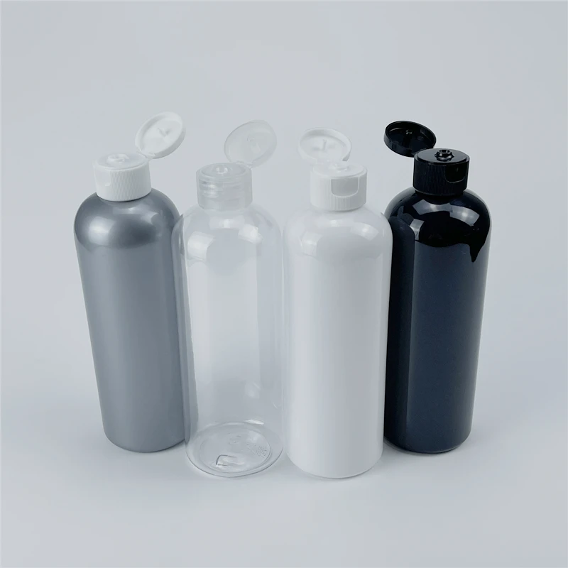 

300ML X 20 Plastic Empty Round Shoulder Bottles PET Cosmetic Packaging Containers With Flip Top Cap Shampoo Shower Gel Bottles