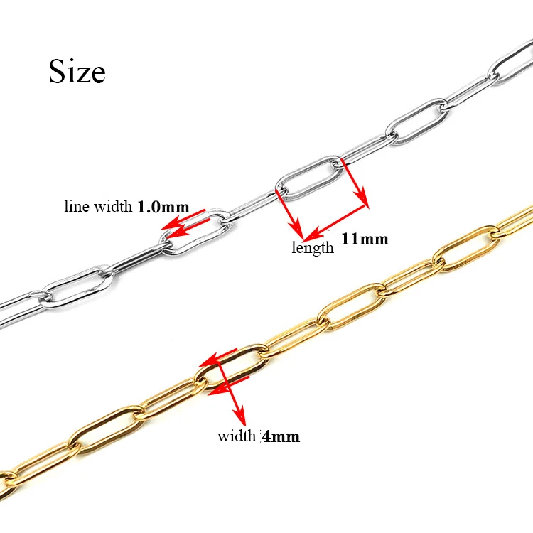 1M Stainless Steel Chain Jewelry Accessories DIY Bracelet Necklace Chains for Jewelry Making Supplies Gold Making Accessories