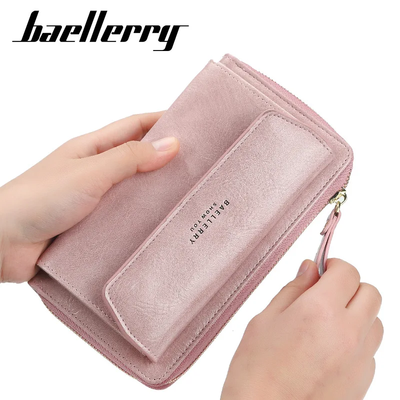 

Женский кошелек baellerry, сумка на плечо с кармашком для монет, для сотового телефона, кожаная кредитница