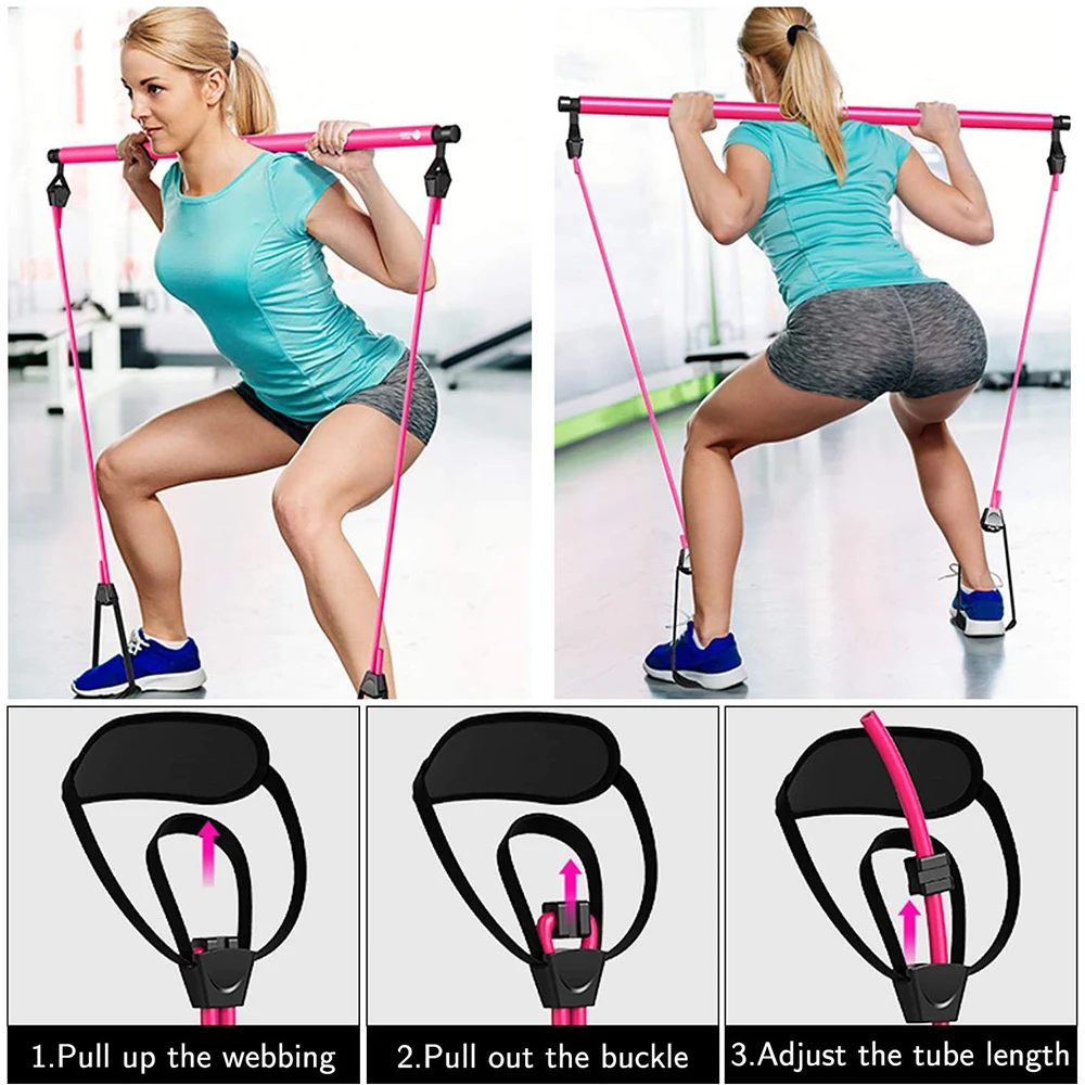 

Portable Yoga Pilates Bar Sport Elastic Bodybuilding Resistance Bands Exercise Pilates Stick Elastic Band For Fitness Equipment
